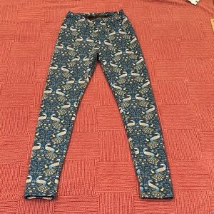 Just Cozy size women’s m/l peacock & Floral Patterned velour Leggings